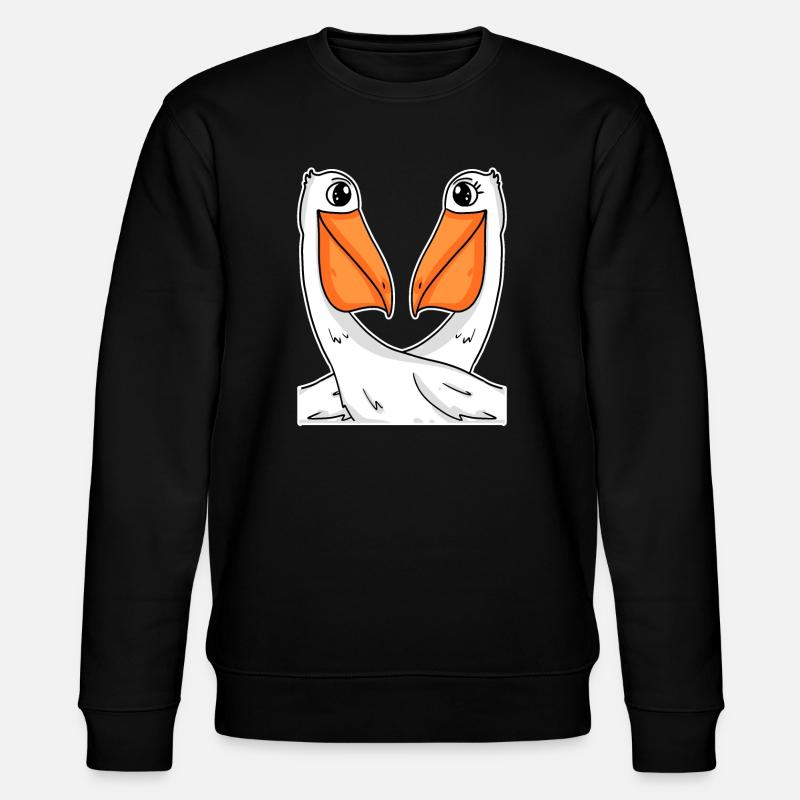 zwei Pelikane - Stanley/Stella Unisex Bio-Sweatshirt CHANGER  - Schwarz