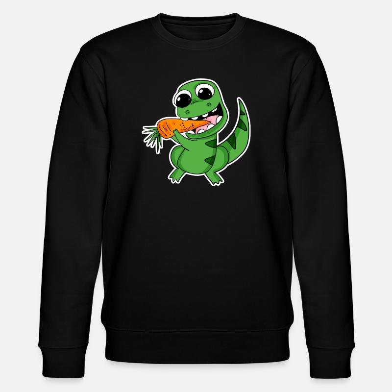 Dino eats carrot - Stanley/Stella CHANGER Unisex Organic Sweatshirt - black