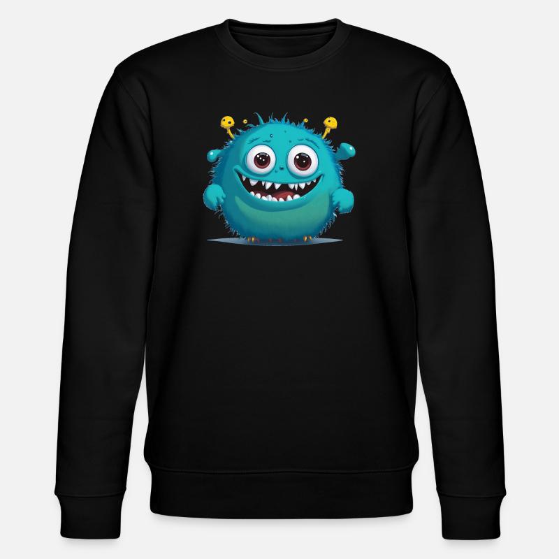 kleines blaues Monster - Stanley/Stella Unisex Bio-Sweatshirt CHANGER  - Schwarz