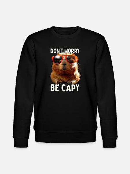 Capybara Dont Worry Var Capy Capybara gnagare - Ekologisk sweatshirt CHANGER unisex från Stanley/Stella - svart