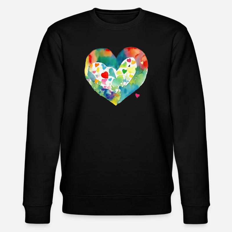 Herz - Stanley/Stella Unisex Bio-Sweatshirt CHANGER  - Schwarz