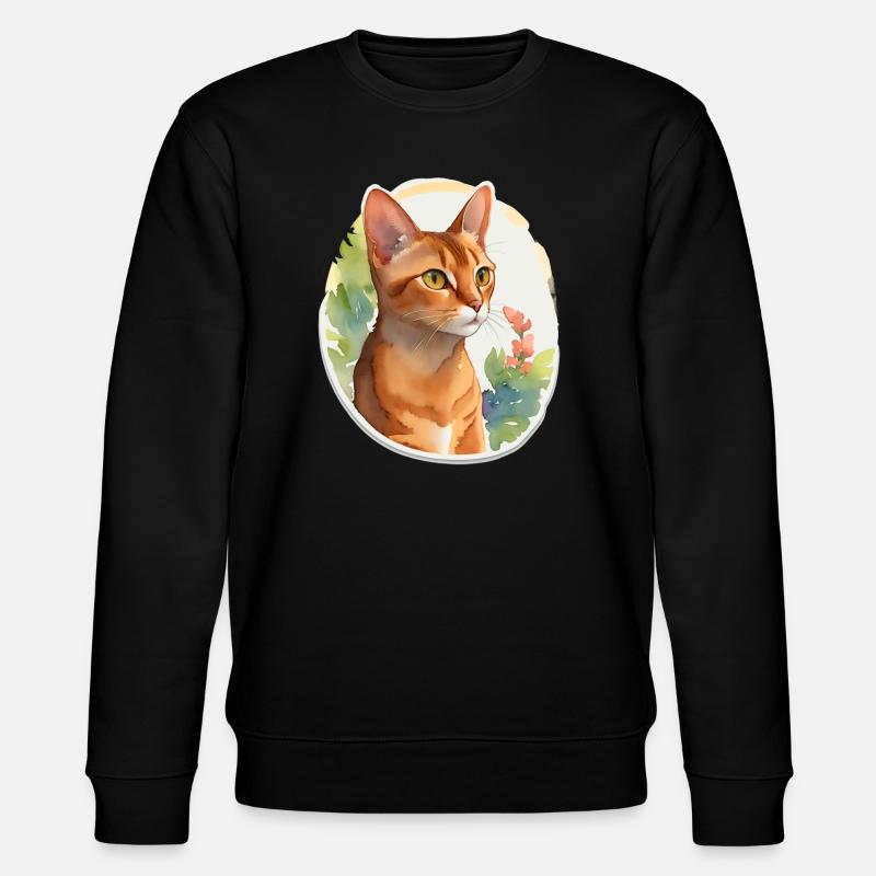 Abessinierkatze - Stanley/Stella Unisex Bio-Sweatshirt CHANGER  - Schwarz