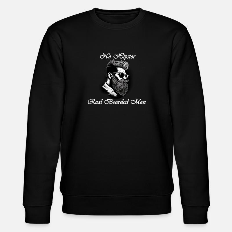no Hipster weiß - Stanley/Stella Unisex Bio-Sweatshirt CHANGER  - Schwarz