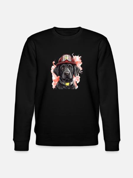 Labrador Feuerwehr Feuerwehrmann Hund - Stanley/Stella Unisex Bio-Sweatshirt CHANGER - Schwarz