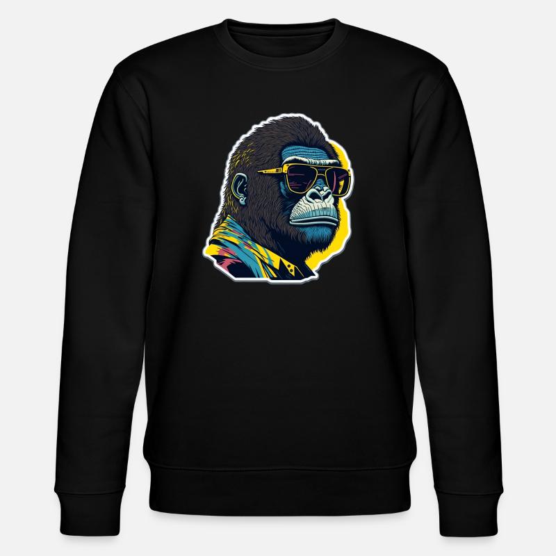 Gorilla with sunglasses - Stanley/Stella CHANGER Unisex Organic Sweatshirt - black