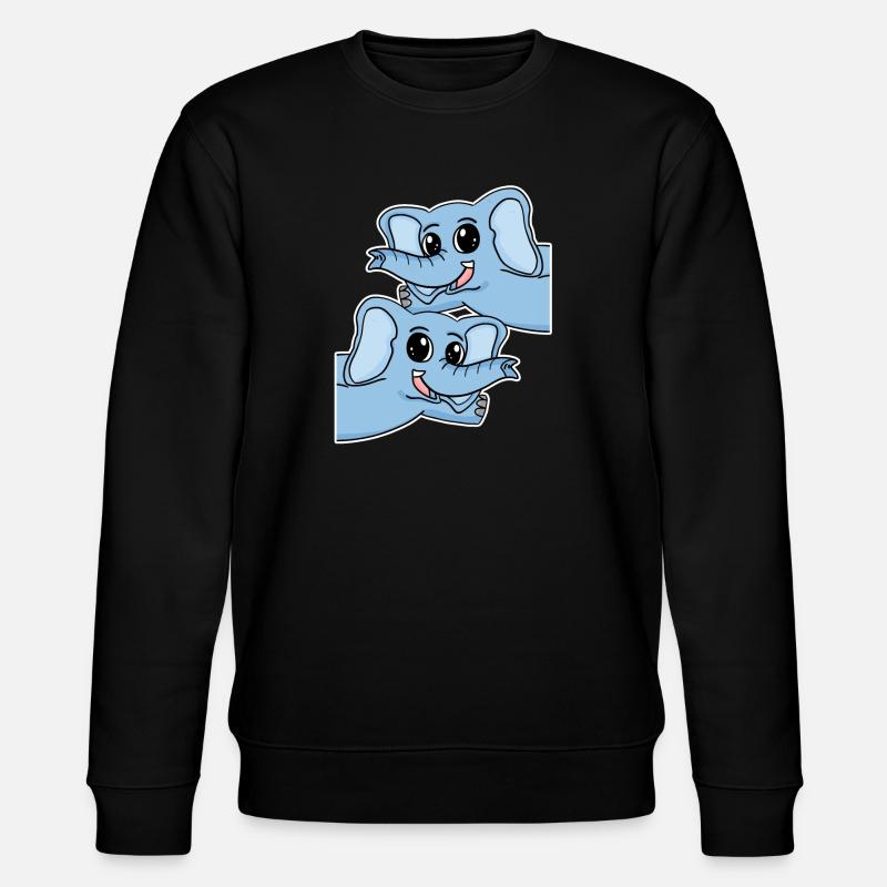 Elefant Elefanten - Stanley/Stella Unisex Bio-Sweatshirt CHANGER - Schwarz
