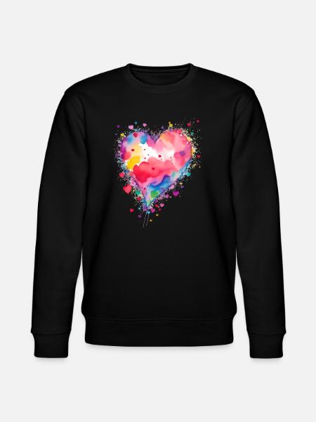 Herz - Stanley/Stella Unisex Bio-Sweatshirt CHANGER - Schwarz