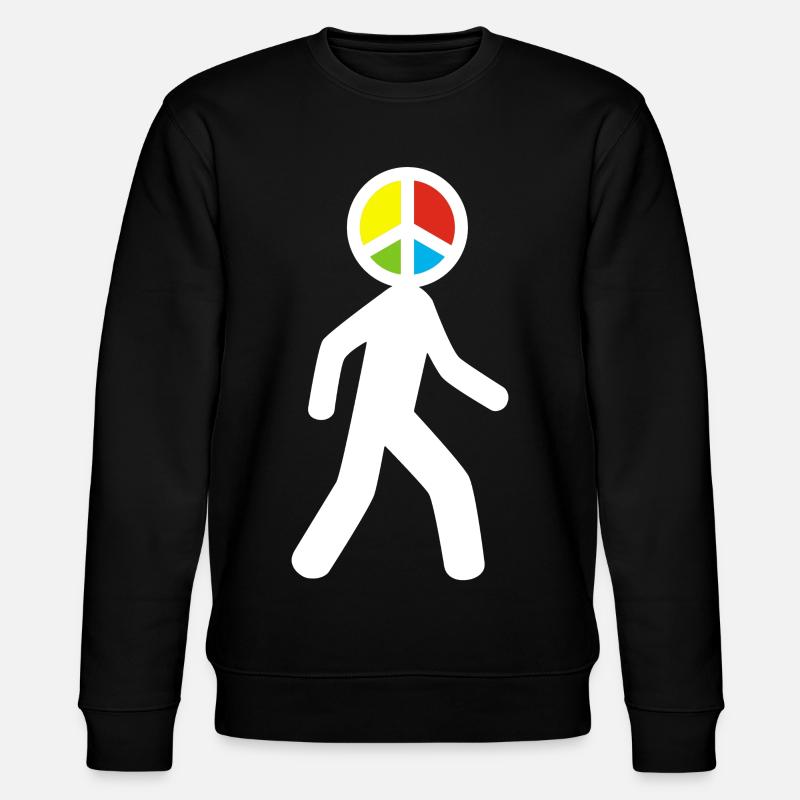 Mann des Friedens (weiß) - Stanley/Stella Unisex Bio-Sweatshirt CHANGER  - Schwarz