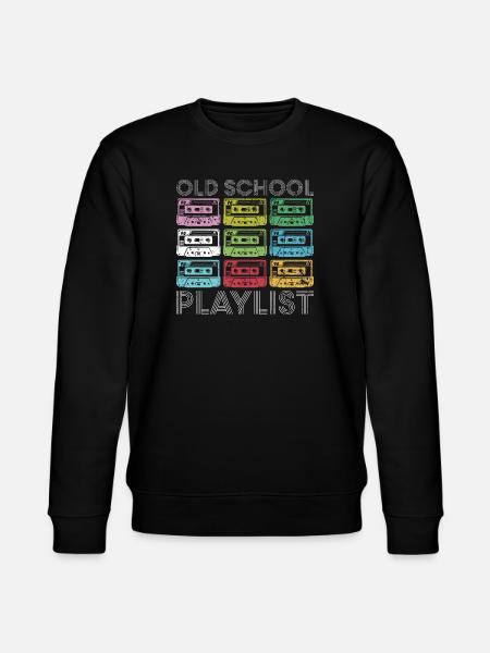 Rainbow Cassette Grid Print - Stanley/Stella CHANGER Unisex Organic Sweatshirt - black