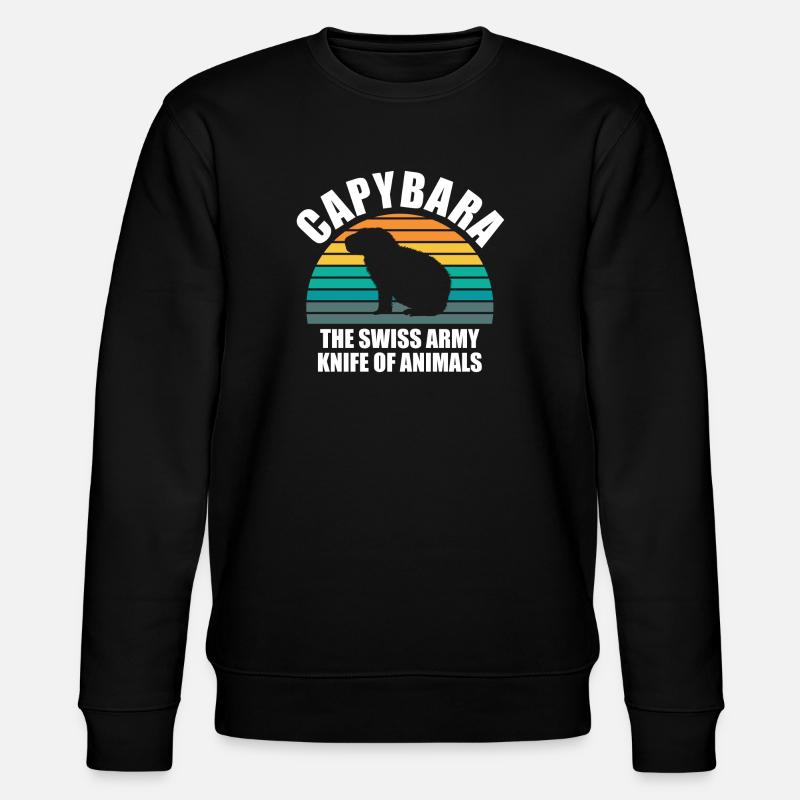 Capybara Zootier Design - Stanley/Stella Unisex Bio-Sweatshirt CHANGER  - Schwarz