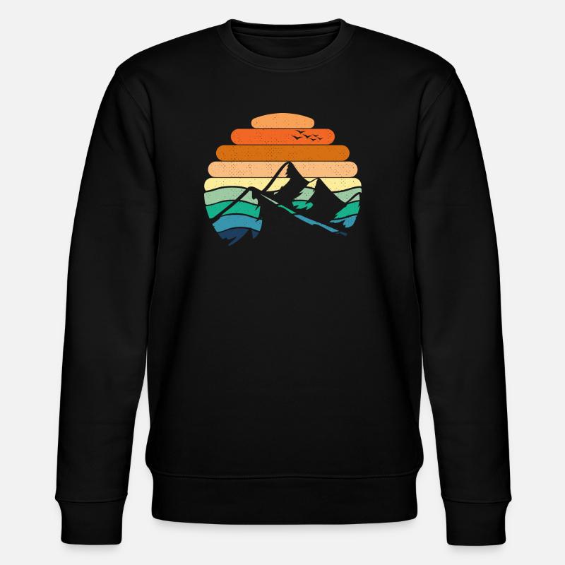 Berglandschaft Sonnenuntergang - Stanley/Stella Unisex Bio-Sweatshirt CHANGER  - Schwarz