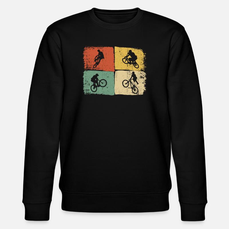 Quad-Silhouetten auf Farbblöcken - Stanley/Stella Unisex Bio-Sweatshirt CHANGER  - Schwarz