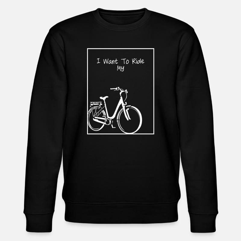 Bicycle Silhouette on Black - Stanley/Stella CHANGER Unisex Organic Sweatshirt - black