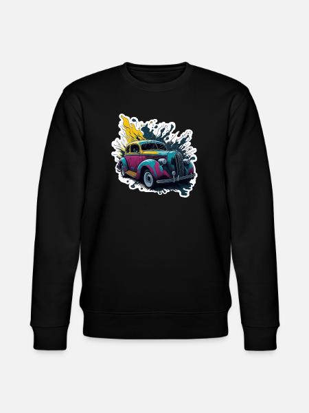 Farbiger Oldtimer Spritzer - Stanley/Stella Unisex Bio-Sweatshirt CHANGER  - Schwarz