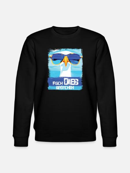 Möwe Fischbrötchendieb - blue white Collection - Stanley/Stella Unisex Bio-Sweatshirt CHANGER  - Schwarz
