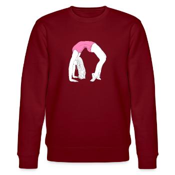 Brücke der Tanzakrobatik - Stanley/Stella Unisex Bio-Sweatshirt CHANGER  - Burgunderrot - Vorne - Nik (191cm) & Marisol (170cm)