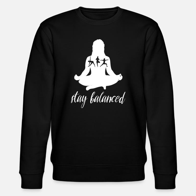 Stay Balanced Yoga Silhouette Design - Stanley/Stella Unisex Bio-Sweatshirt CHANGER  - Schwarz