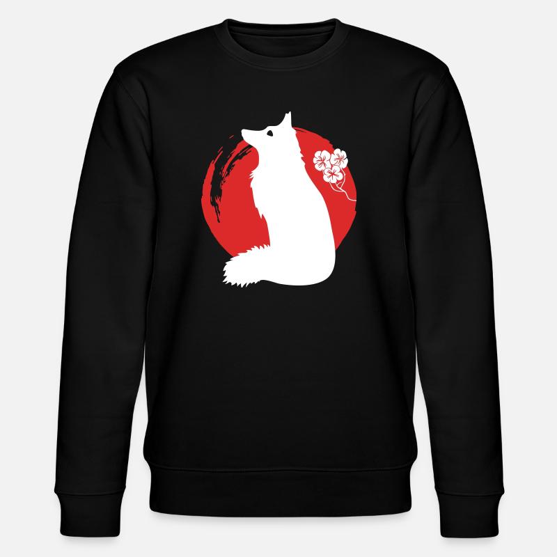 Fuchs Silhouette Japanisch - Stanley/Stella Unisex Bio-Sweatshirt CHANGER  - Schwarz