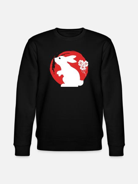 Bunny Silhouette Japanese - Stanley/Stella CHANGER Unisex Organic Sweatshirt - black