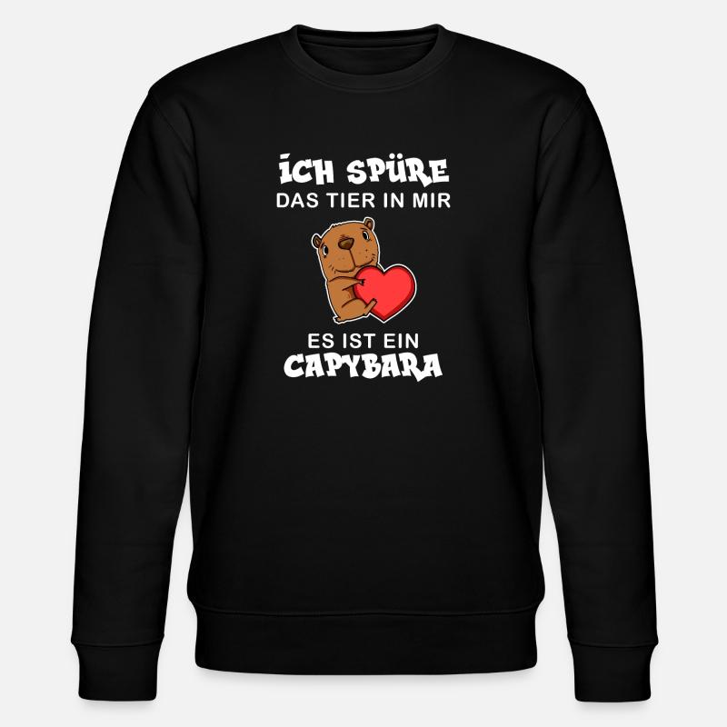 Capybara Wasserschwein Capybaras - Stanley/Stella Unisex Bio-Sweatshirt CHANGER  - Schwarz