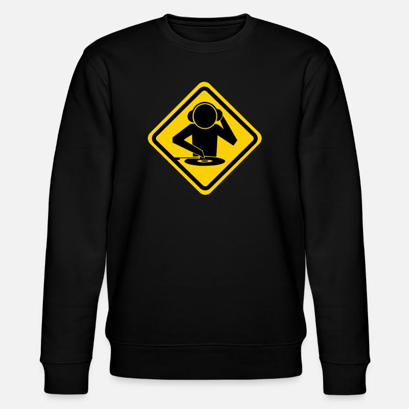 DJ Vinyl Scratch Warnschild - Stanley/Stella Unisex Bio-Sweatshirt CHANGER  - Schwarz