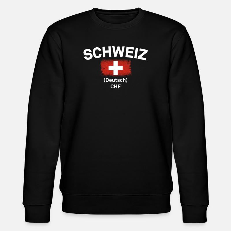 Schweizer Flagge CHF-Emblem - Stanley/Stella Unisex Bio-Sweatshirt CHANGER  - Schwarz