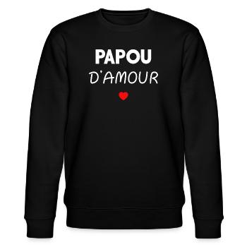 PAPOU D'AMOUR - Sweat bio CHANGER Stanley/Stella Unisexe - noir - Devant - Nik (191cm) & Marisol (170cm)