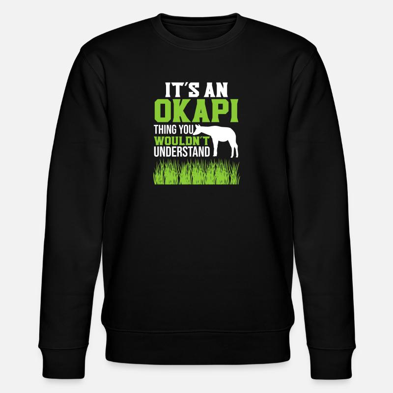 Okapi zoo adventure - Stanley/Stella CHANGER Unisex Organic Sweatshirt - black
