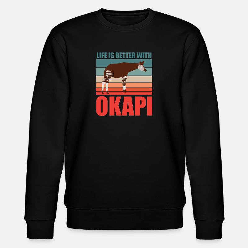 Okapi im Einklang mit der Natur - Stanley/Stella Unisex Bio-Sweatshirt CHANGER  - Schwarz