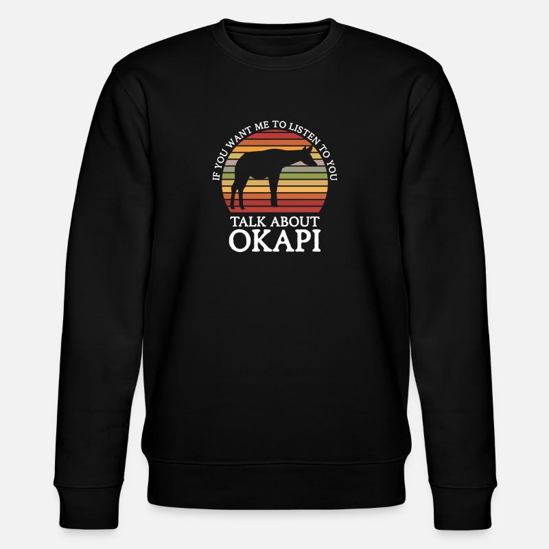 Okapi zwischen Wald und Wildnis - Stanley/Stella Unisex Bio-Sweatshirt CHANGER  - Schwarz