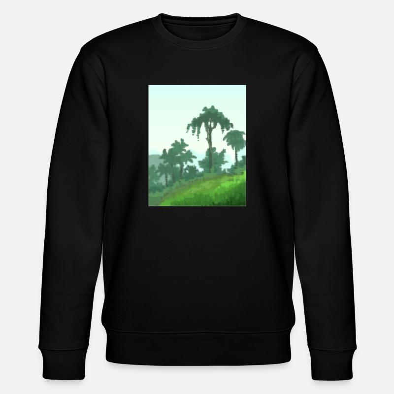 Palm trees on canvas - Stanley/Stella CHANGER Unisex Organic Sweatshirt - black