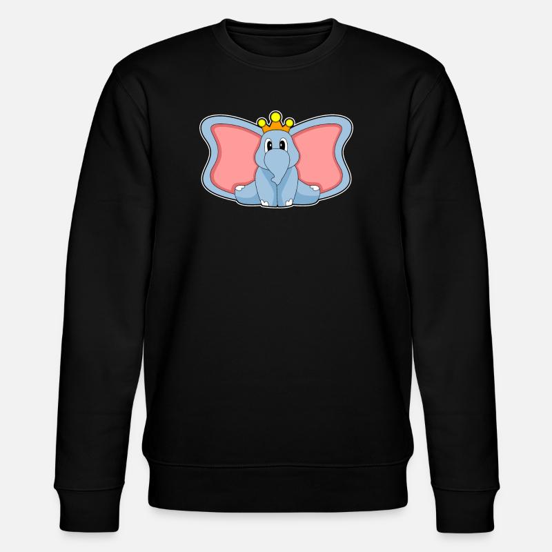 Elefant Krone - Stanley/Stella Unisex Bio-Sweatshirt CHANGER  - Schwarz