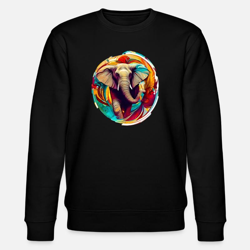 Elefant - Stanley/Stella Unisex Bio-Sweatshirt CHANGER  - Schwarz