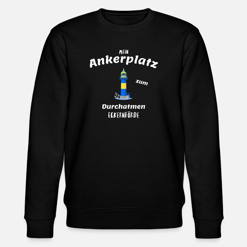 Alter Leuchtturm Eckernförde, Ankerplatz - Stanley/Stella Unisex Bio-Sweatshirt CHANGER  - Schwarz