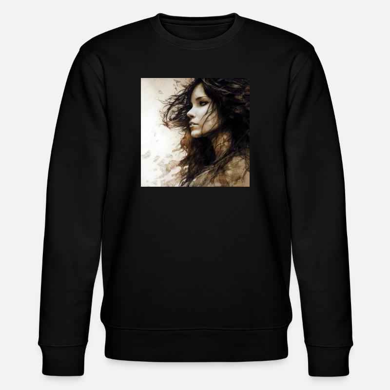 Porträt Frau 01 - Stanley/Stella Unisex Bio-Sweatshirt CHANGER - Schwarz