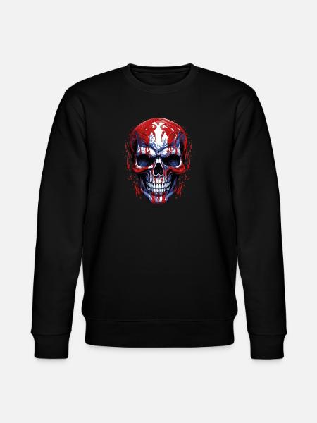 Flags Skull Graphic - Stanley/Stella CHANGER Unisex Organic Sweatshirt - black
