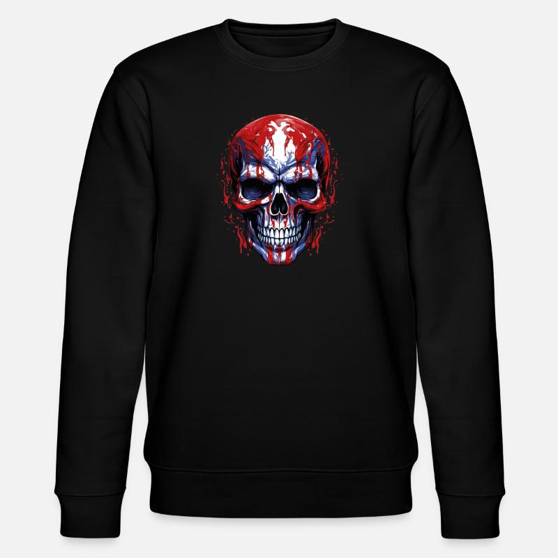 Flags Skull Graphic - Stanley/Stella CHANGER Unisex Organic Sweatshirt - black