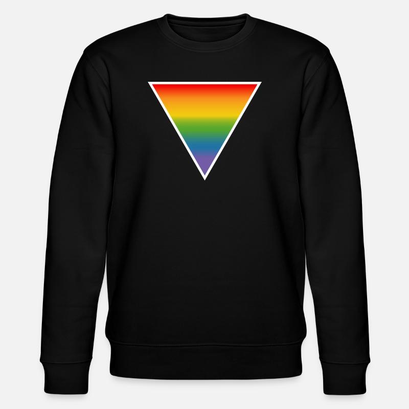 Rainbow LGBTQIA triangle white - Stanley/Stella CHANGER Unisex Organic Sweatshirt - black