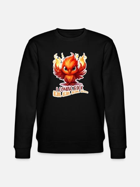 Cartoon Phoenix Come Back Again Shirt - Stanley/Stella CHANGER Unisex Organic Sweatshirt - black