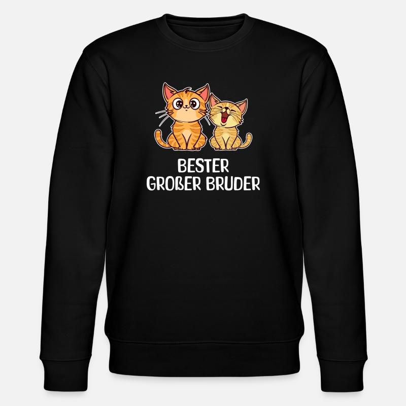 Geschwisterliebe Bro Katze Statement Großer Bruder - Stanley/Stella Unisex Bio-Sweatshirt CHANGER  - Schwarz
