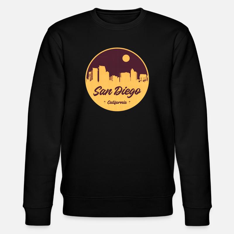 San Diego Skyline Retro Kreisprint - Stanley/Stella Unisex Bio-Sweatshirt CHANGER  - Schwarz