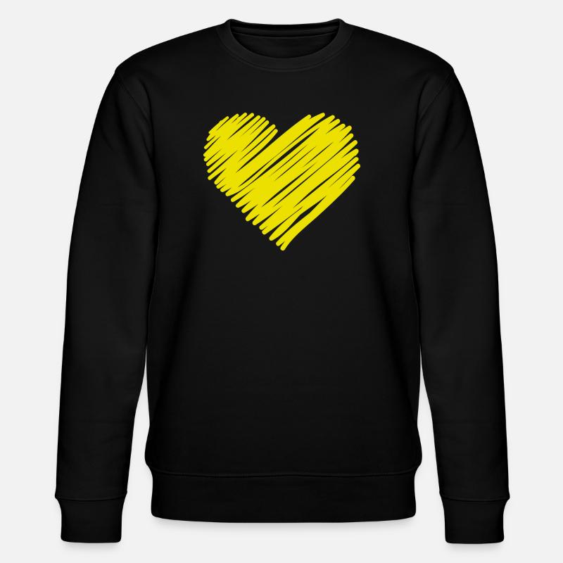 Neon Herz Skizze - Stanley/Stella Unisex Bio-Sweatshirt CHANGER  - Schwarz