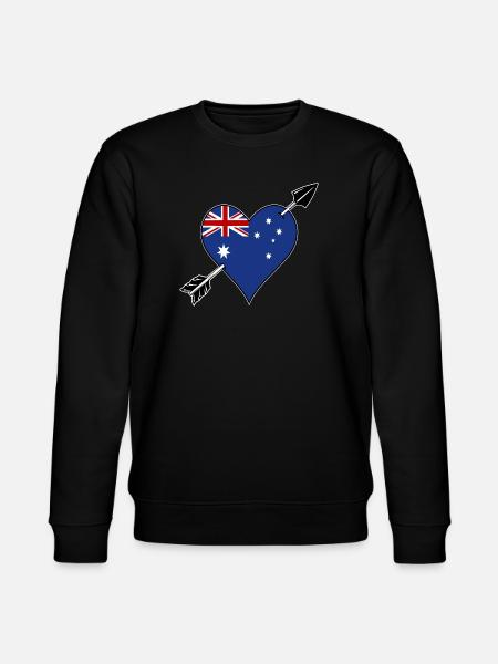 Australia flag heart in love - Stanley/Stella CHANGER Unisex Organic Sweatshirt - black