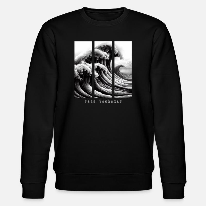 Great Wave - Libérez-vous - Sweat bio CHANGER Stanley/Stella Unisexe - noir
