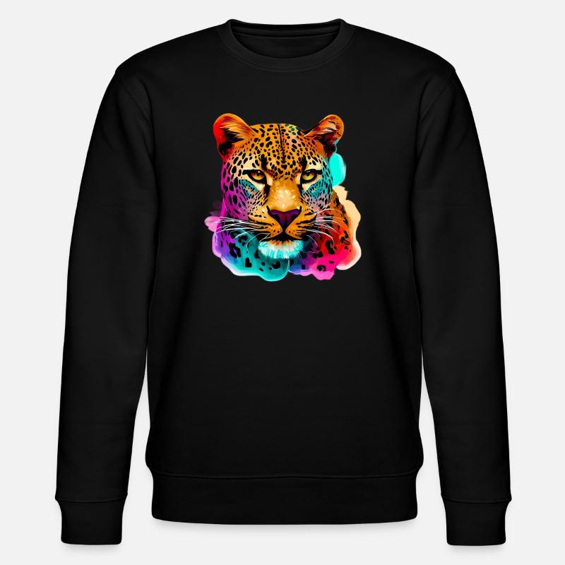 Leopard - Stanley/Stella Unisex Bio-Sweatshirt CHANGER  - Schwarz