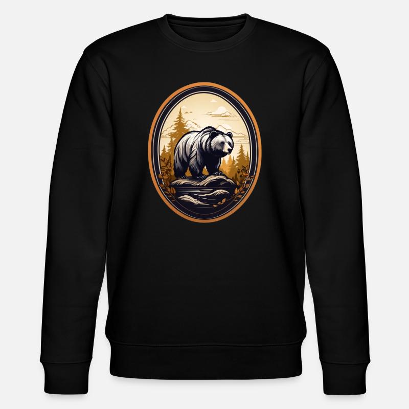 Ours brun - Sweat bio CHANGER Stanley/Stella Unisexe - noir