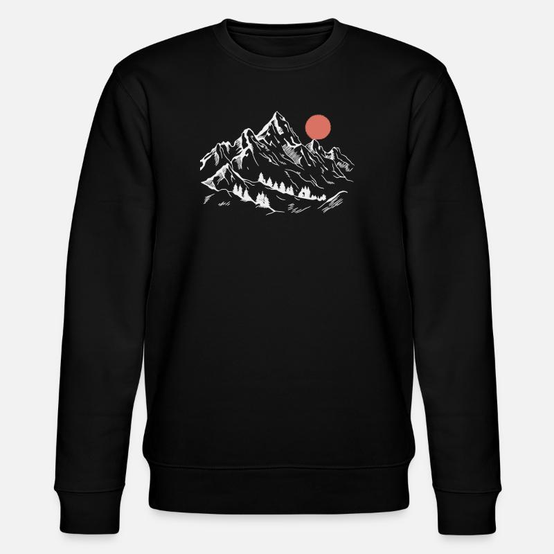 Snowy Peaks Under Red Sun - Stanley/Stella CHANGER Unisex Organic Sweatshirt - black