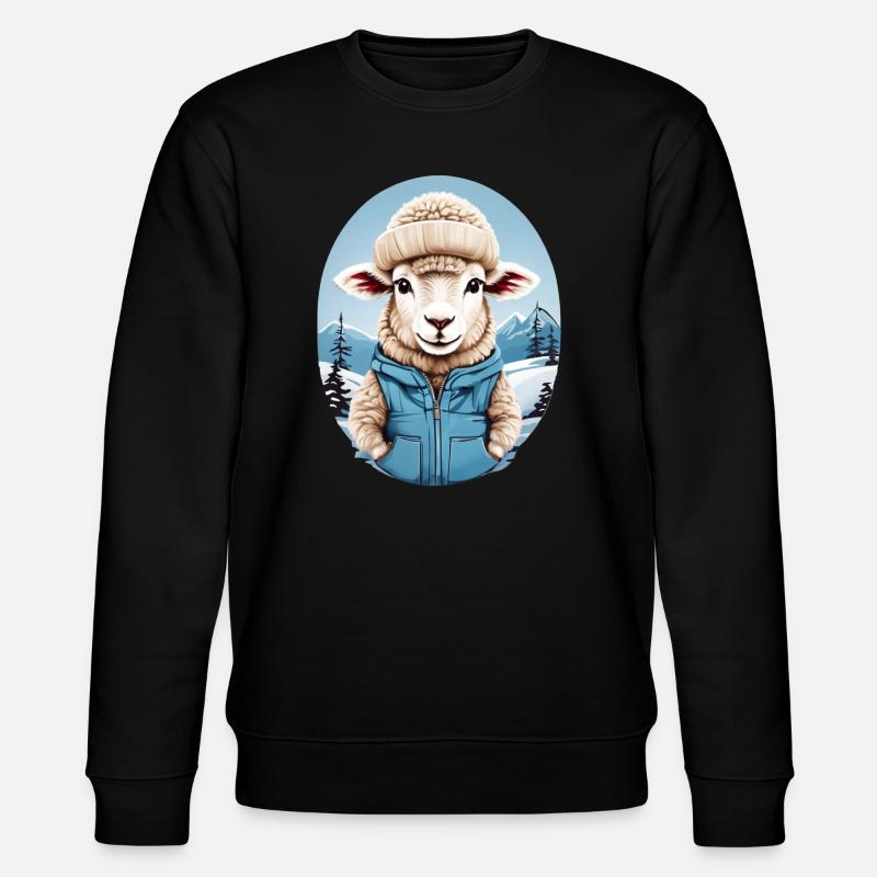 Süßes Schaf - Stanley/Stella Unisex Bio-Sweatshirt CHANGER  - Schwarz