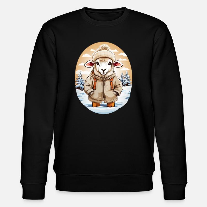 Schaf kuschelig süß - Stanley/Stella Unisex Bio-Sweatshirt CHANGER  - Schwarz