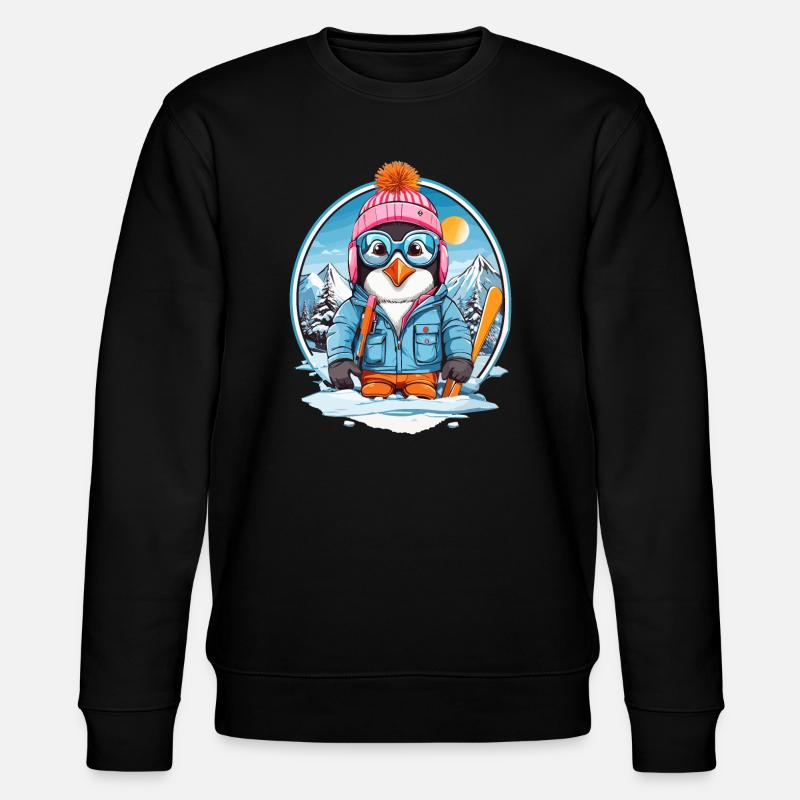 Süßer Pinguin - Stanley/Stella Unisex Bio-Sweatshirt CHANGER  - Schwarz